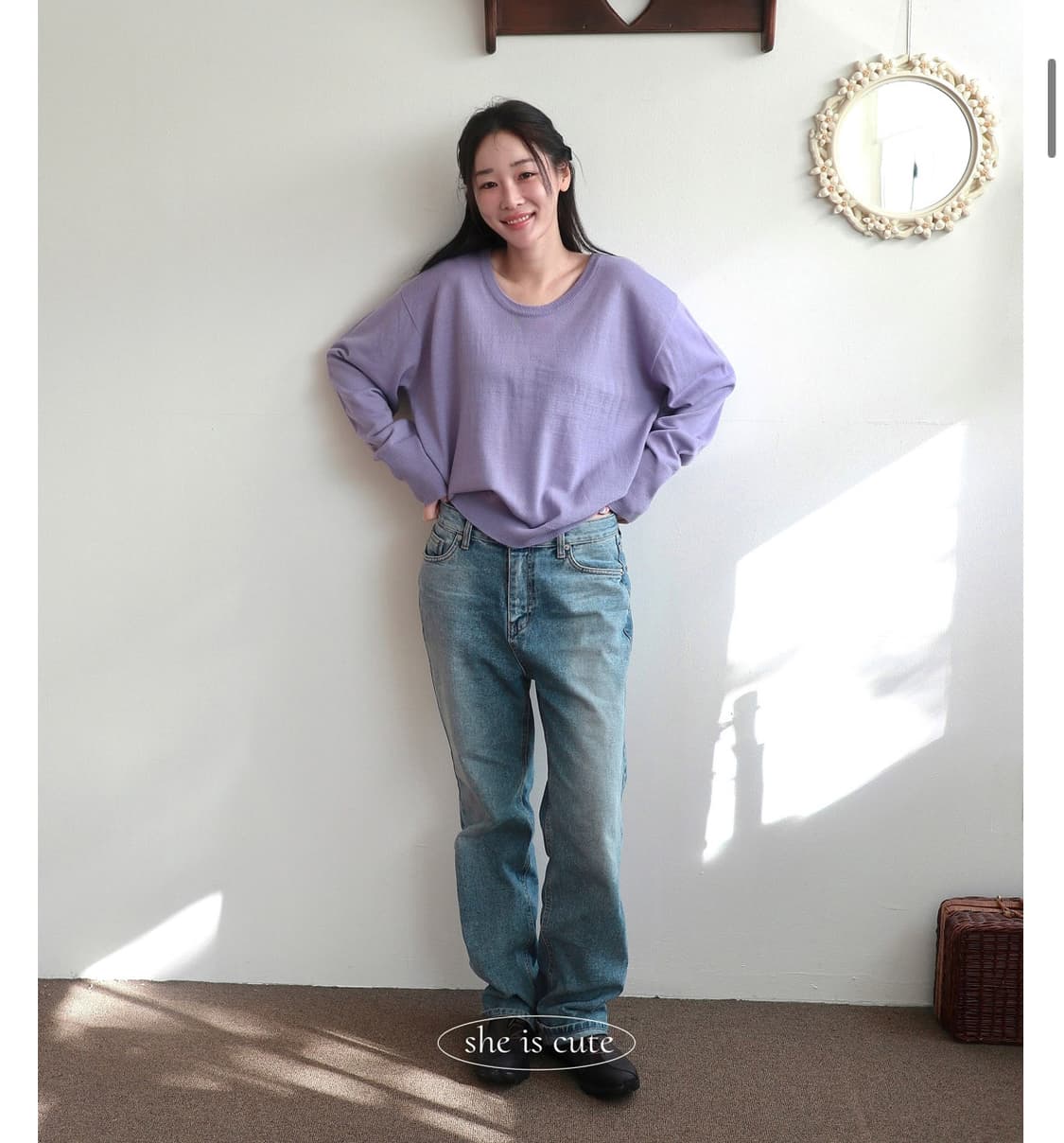 쉬이즈큐트 니트 피크닉 니트웨어 퍼플( 새상품) 상품이미지1