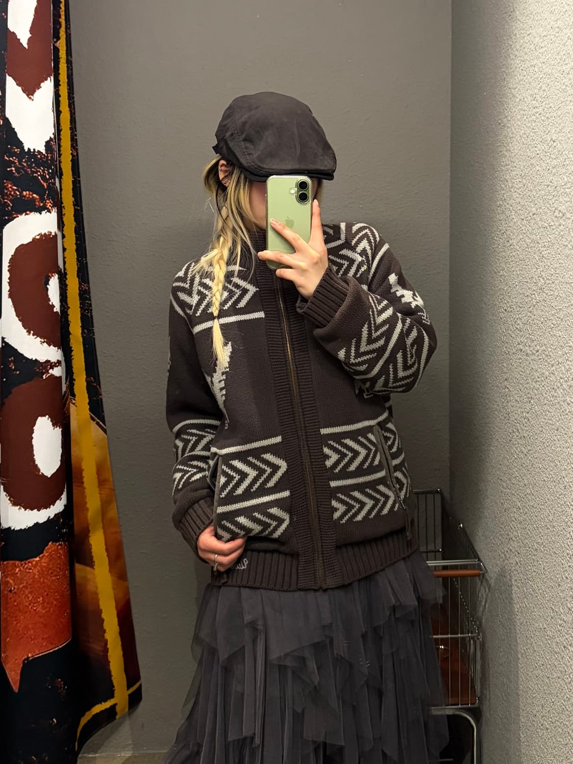 노르딕 누빔 니트집업 상품이미지2