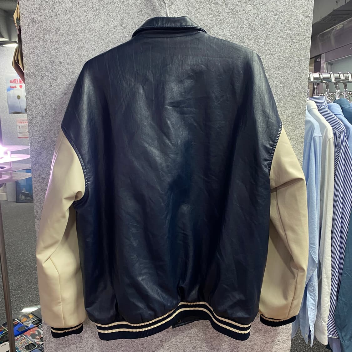 1993 프로젝트 로고 레더 배색 바시티 자켓 B3047 상품이미지3