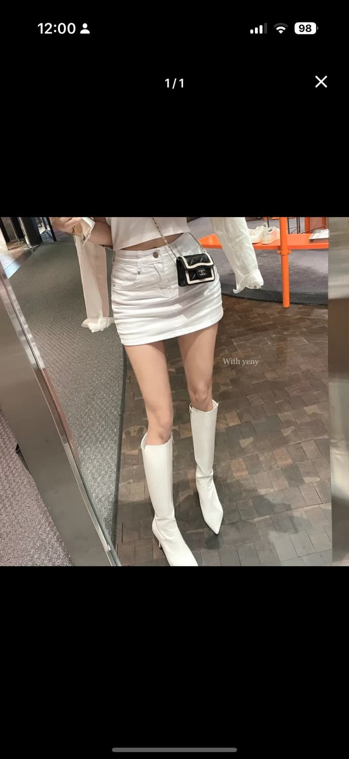 뾰족코 화이트 롱부츠 상품이미지1