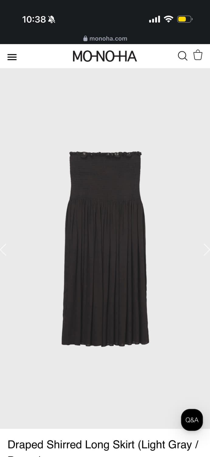 MONOHA Draped shirred long skirt / brown 상품이미지3