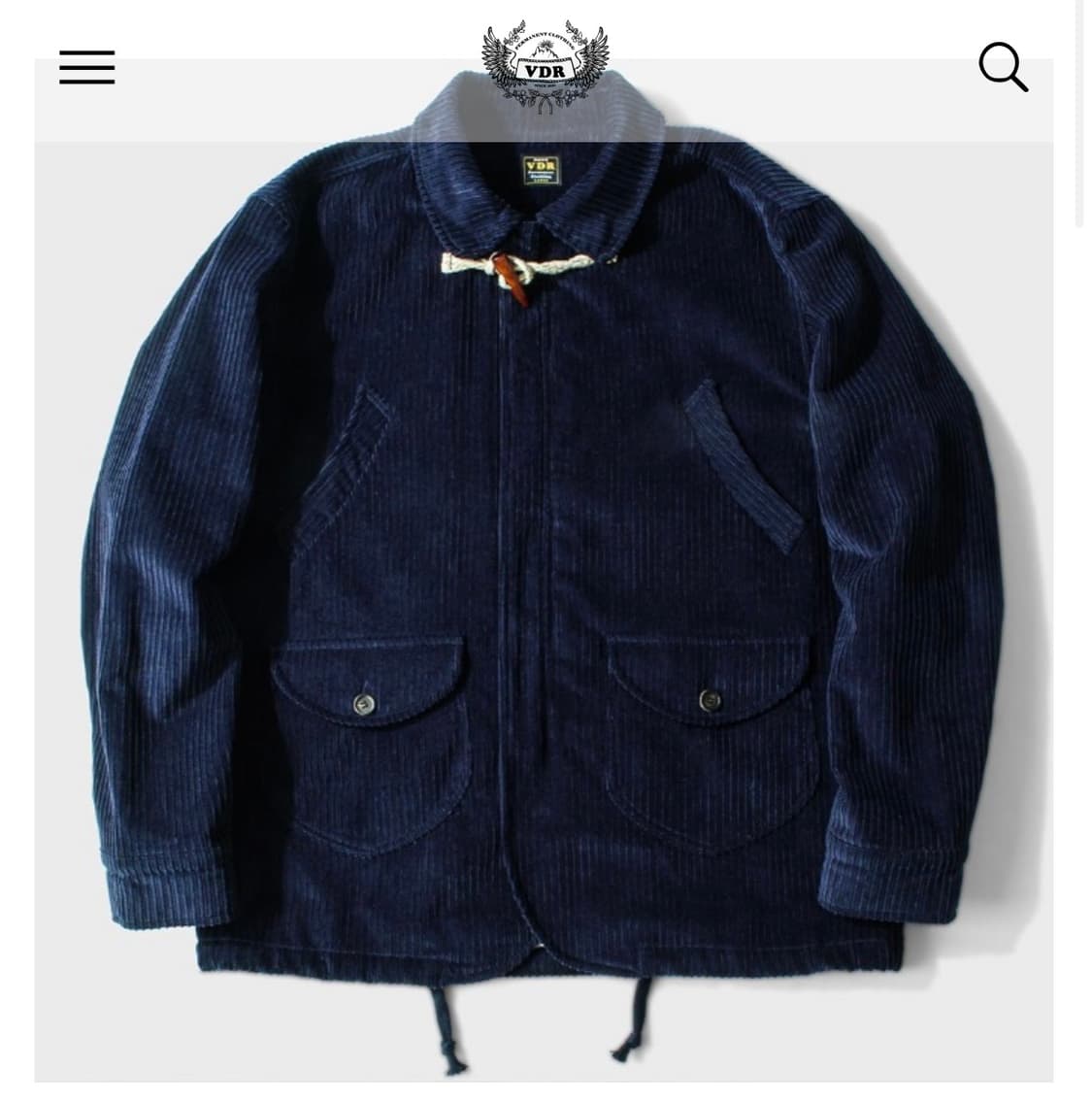 비디알 코듀로이 토글 자켓 상품이미지1