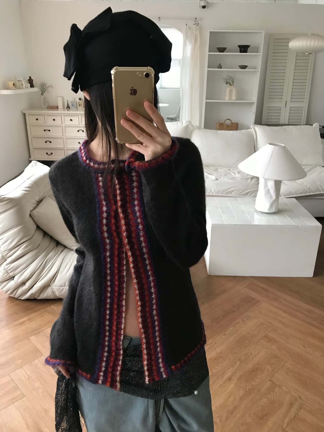 vintage mohair pattern cardigan 상품이미지5