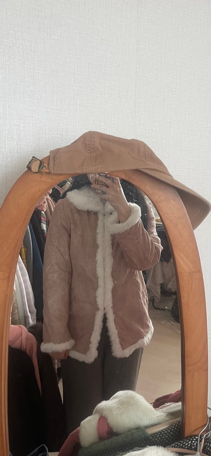 모리걸 빈티지 베이지 무스탕 자켓 🤎🤍 상품이미지4