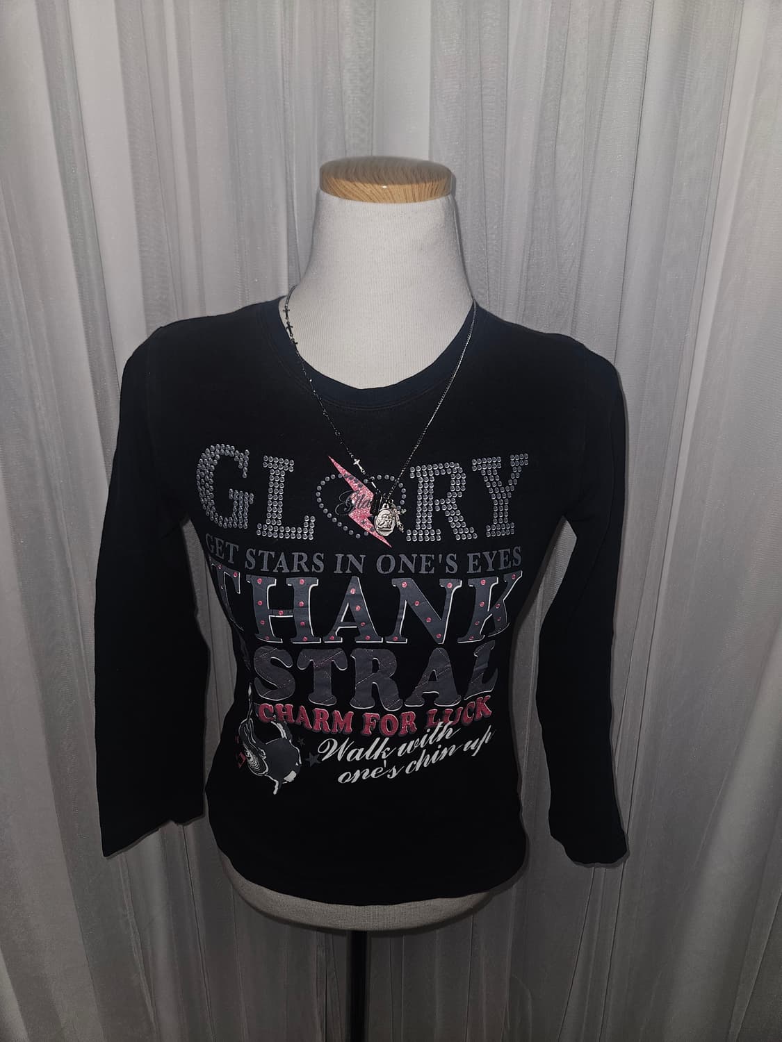 빈티지 y2k 캐캐체 아무 핑크 락스타 티셔츠 상품이미지3