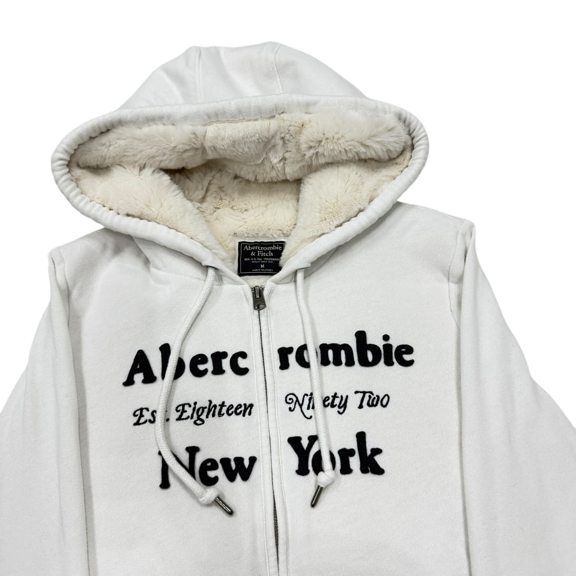 아베크롬비 빈티지 쉐르파 딱붙핏 화이트 후드집업 자켓 M 상품이미지2