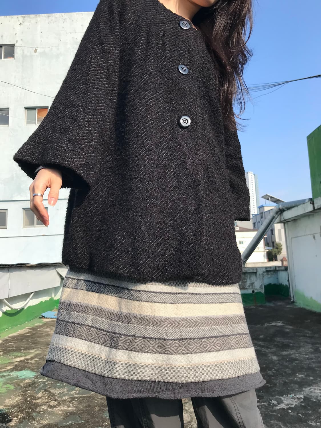 트위드 블랙 코트 상품이미지4