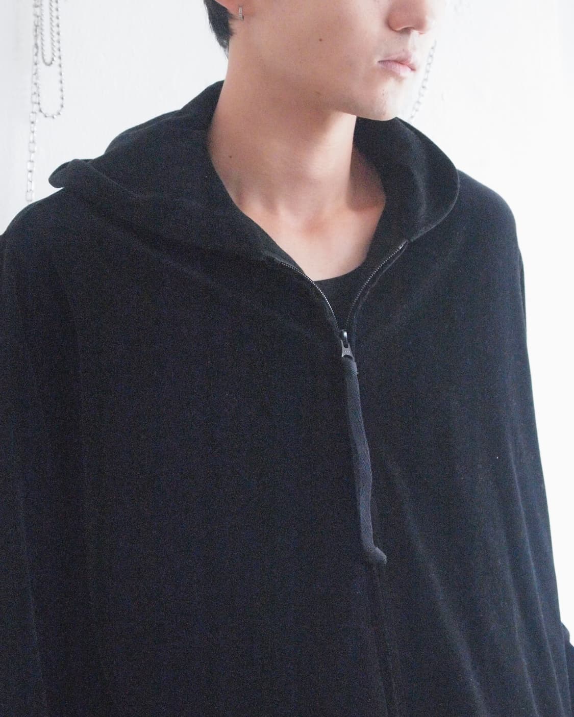 라드뮤지션 벨벳 크롭컷 후드집업 상품이미지5