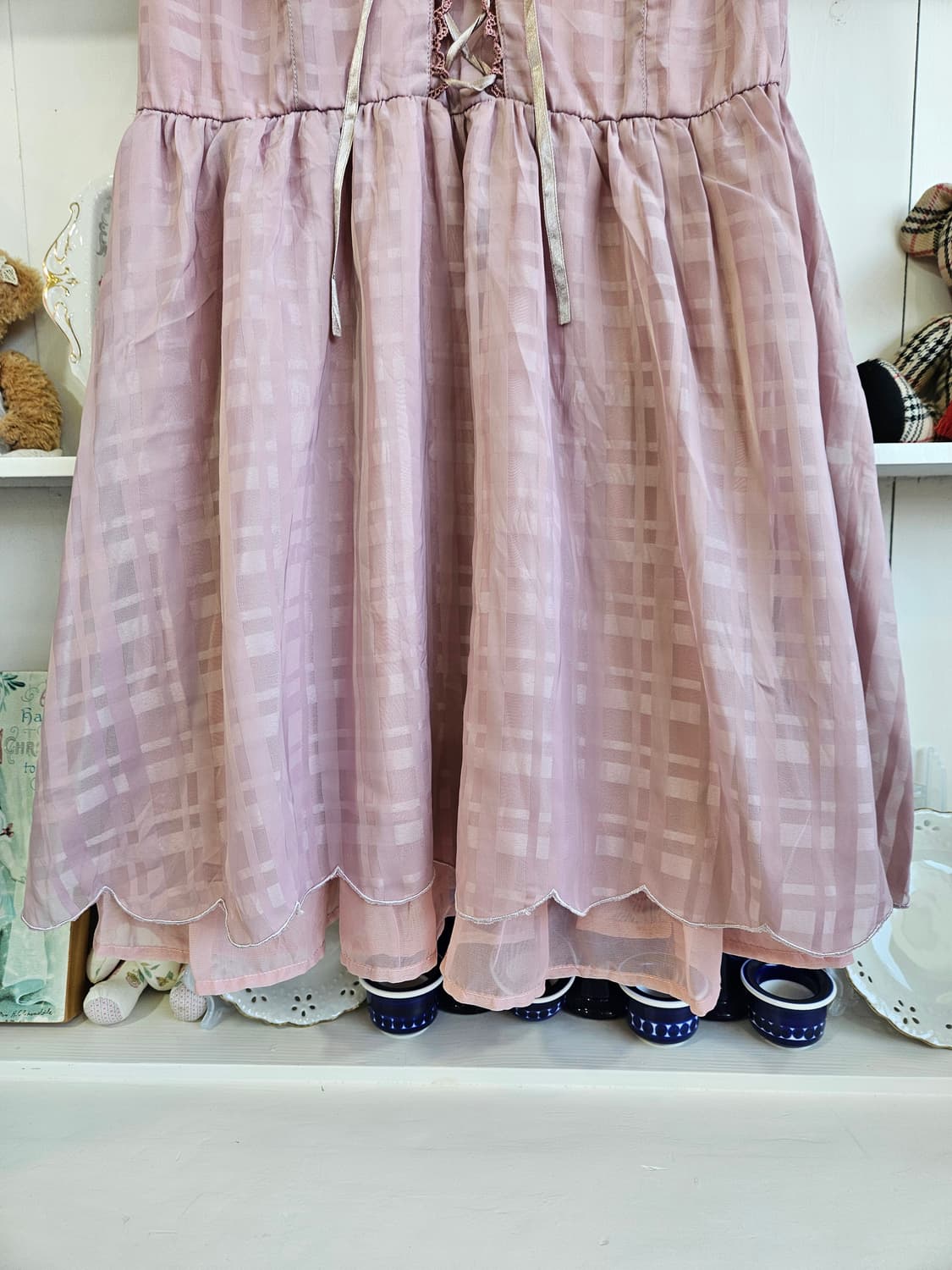 엑시즈팜(Axes Femme) 레이스 리본 셔링 원피스 상품이미지5