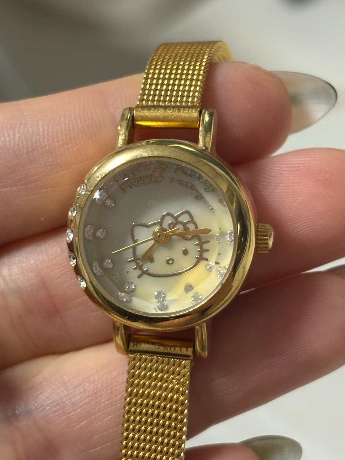 헬로키티 Made in Korea 골드 메쉬 시계 (희귀 / Y2K) 상품이미지1