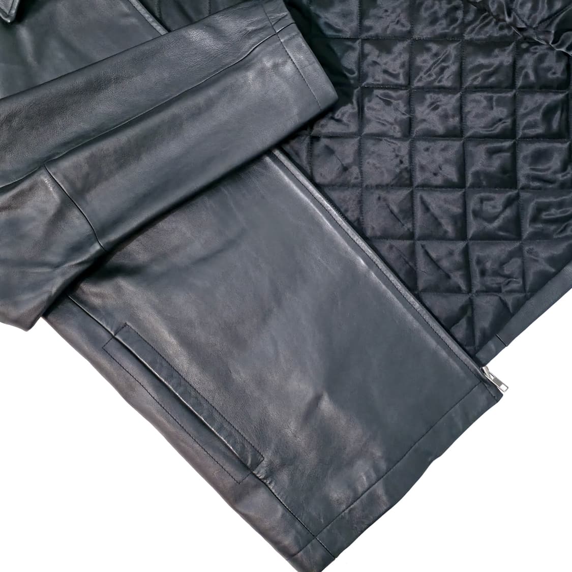 [M] 올드 갭 싱글레더 자켓 블랙 00s 상품이미지4