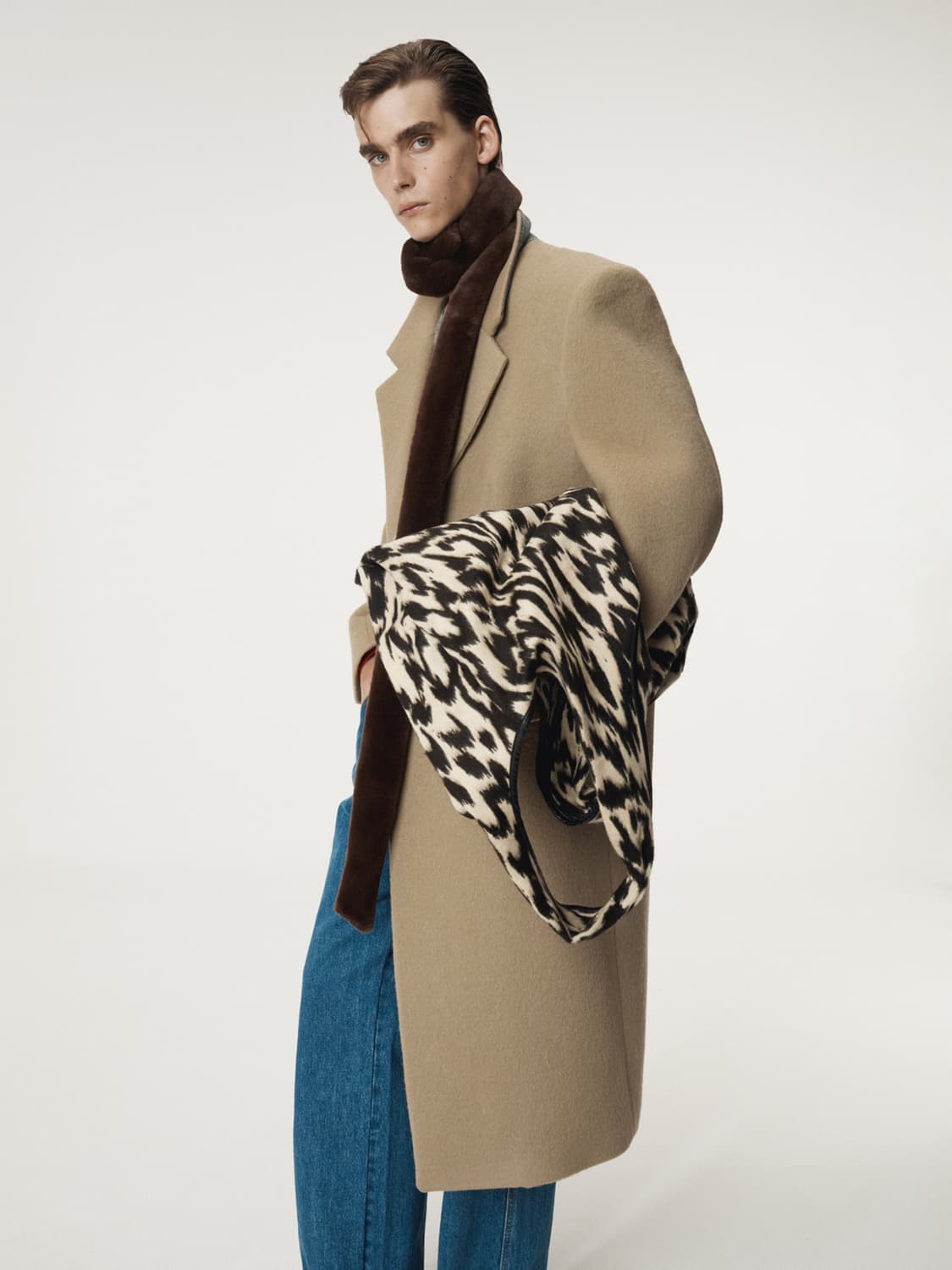 렉토 25FW 헤어리 싱글 코트 라이트 카키 상품이미지1