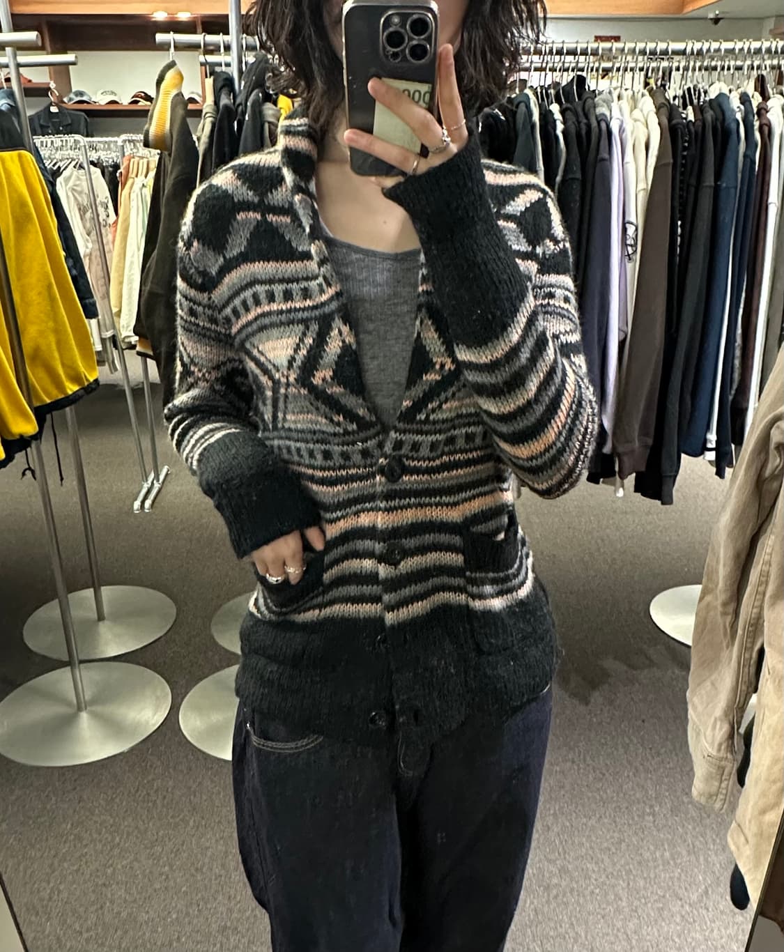 M)Japanese vintage 아즈텍 자카드 패턴 코위찬 스웨터 상품이미지2