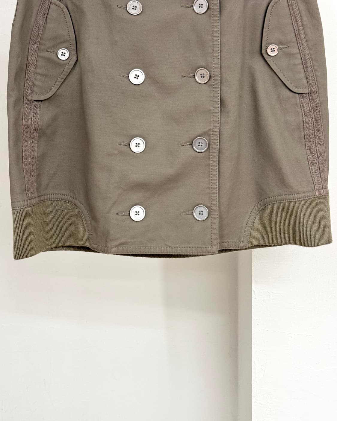 아르마니 익스체인지 베이지 코튼 벨트 스커트 상품이미지3