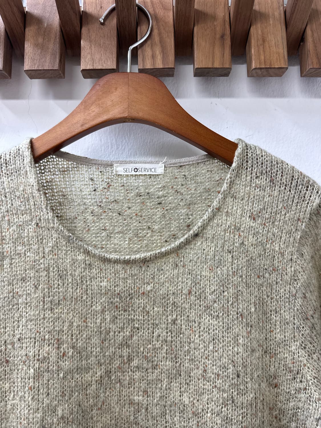 일본빈티지 Self Service 스트라이프 배색 니트 상품이미지2