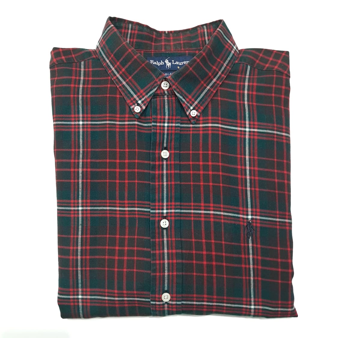 CL685 XL 폴로 90s 타탄체크 레드 오버 그린 셔츠 남방 상품이미지7