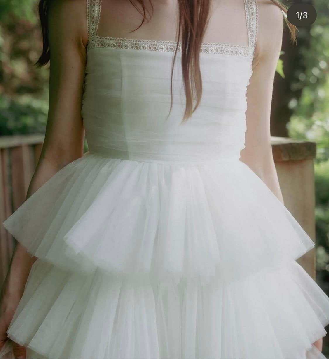 (새상품) 더티스 더블 쉬폰 드레스 화이트 셀프웨딩 웨딩촬영 상품이미지2