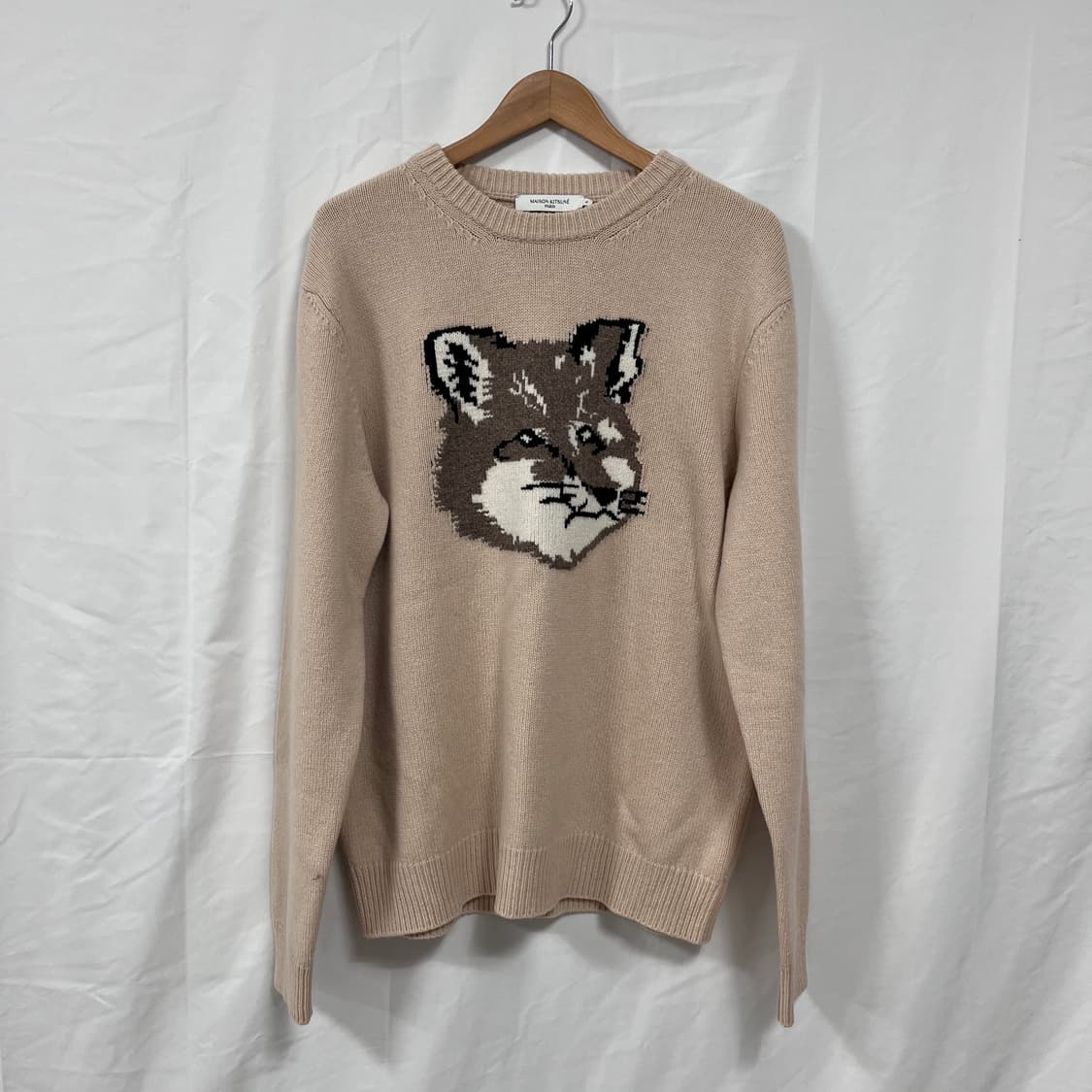 메종키츠네 빅폭스 헤드 풀오버 니트 베이지 (새상품) 상품이미지1