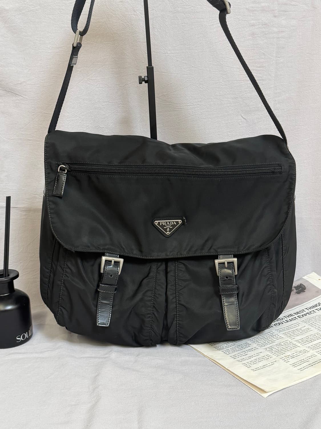 프라다 테수토 포코노 나일론 투포켓 메신저백 상품이미지2