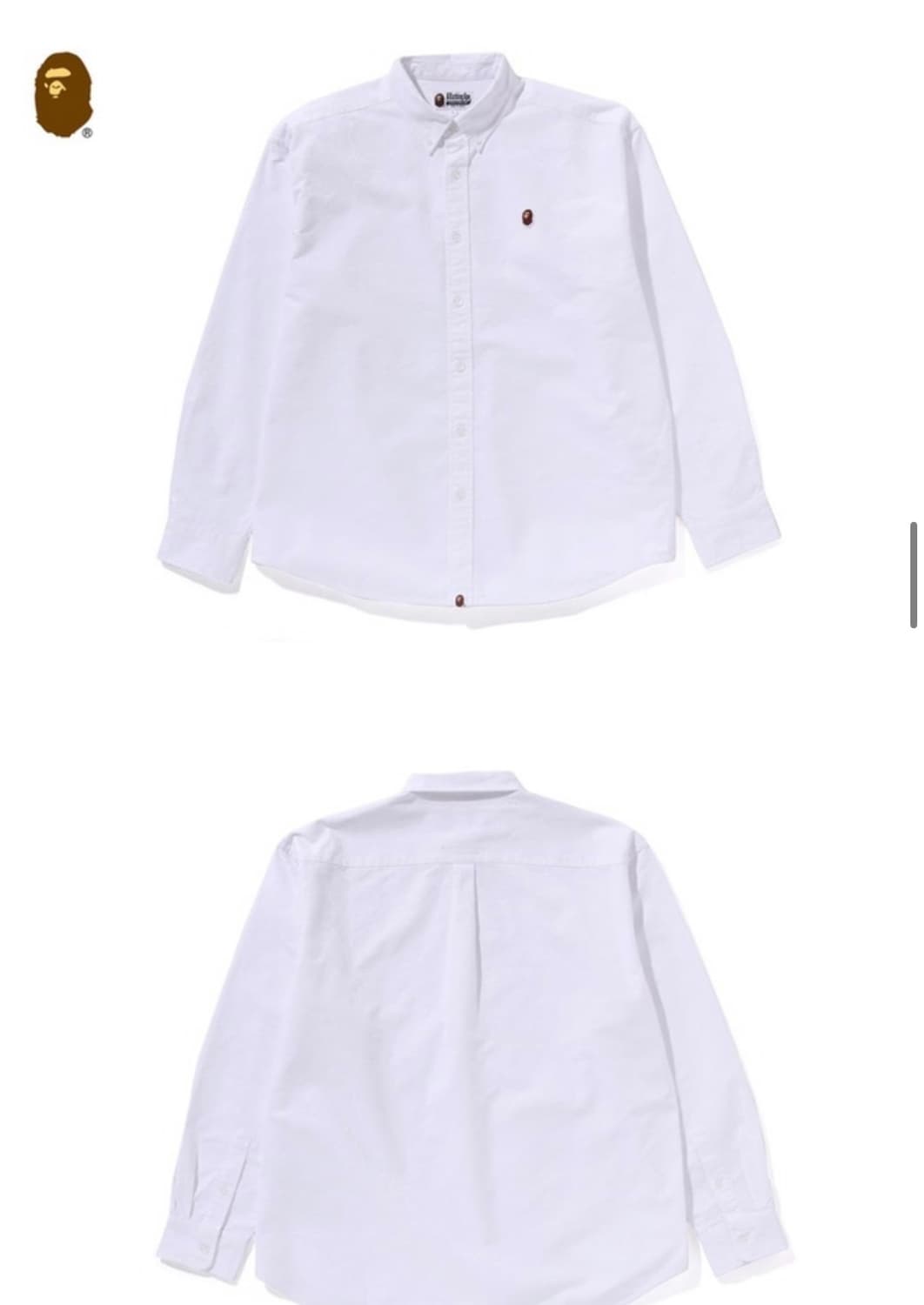 베이프 원 포인트 라인 카모 자카드 옥스포드 셔츠 화이트 상품이미지3