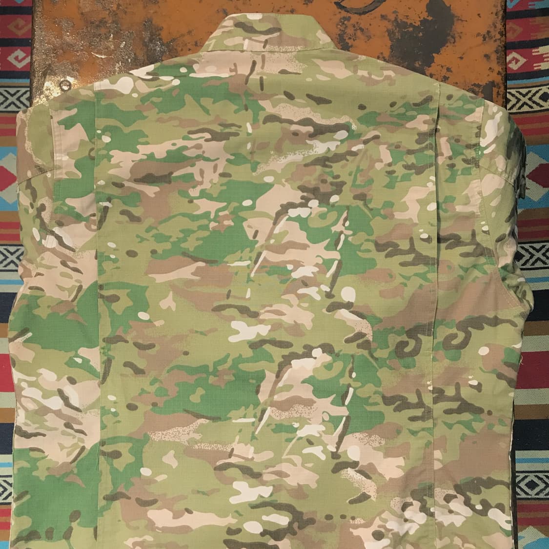 밀리터리 빈티지 카모플라쥬 투웨이 집업 립스탑 자켓 남성 110 사이즈 상품이미지8