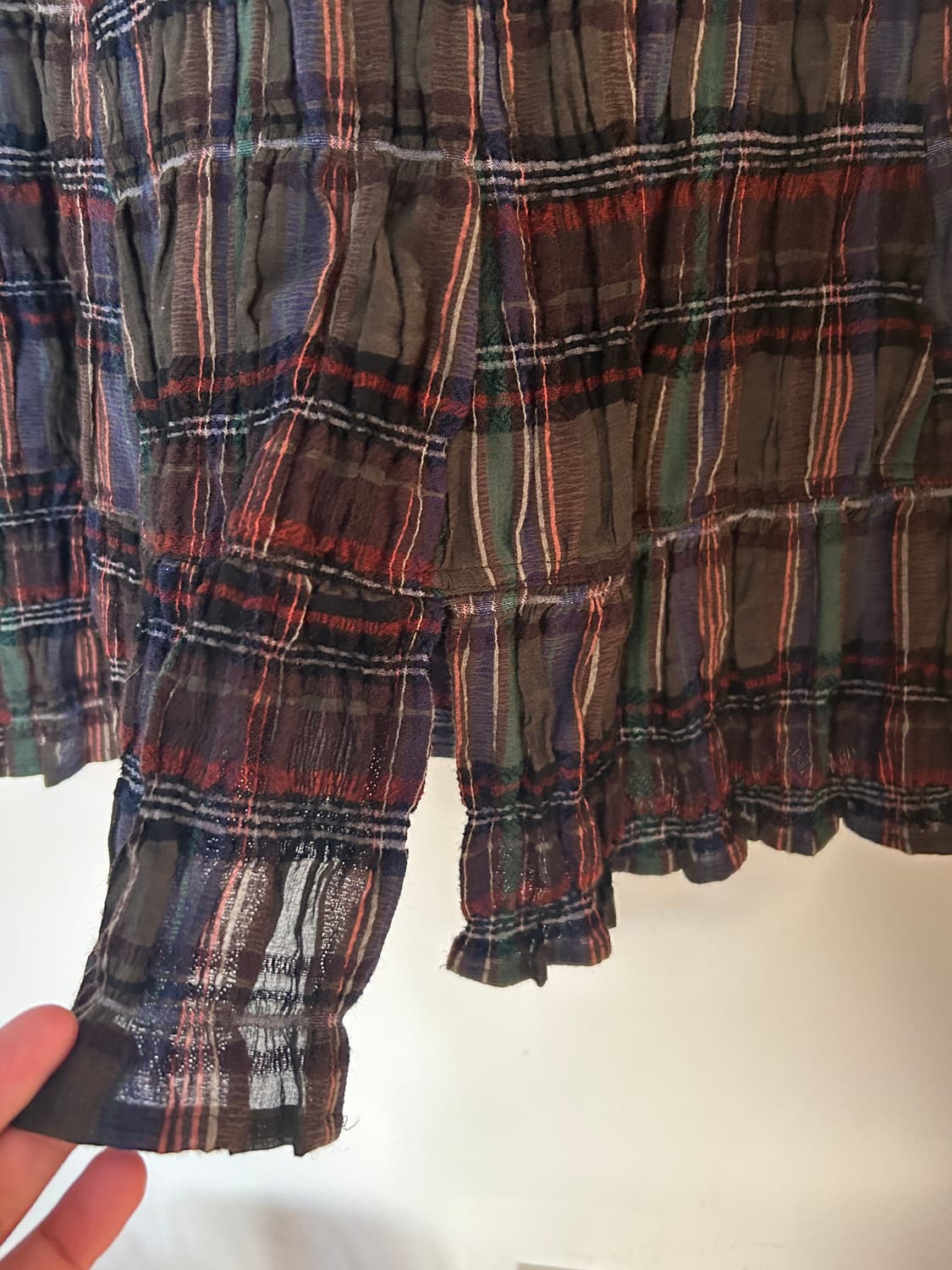 플리츠 체크 롱스커트  상품이미지4