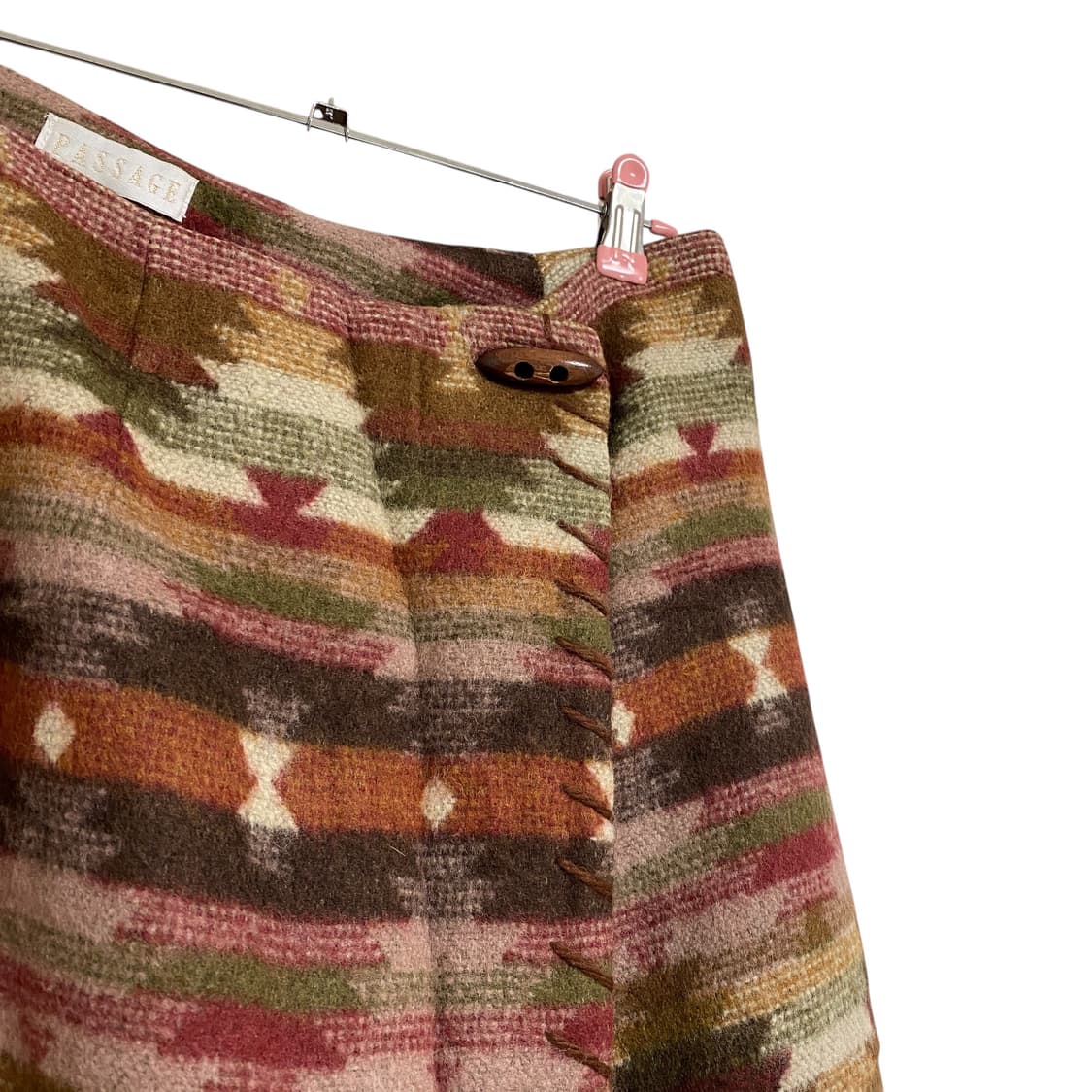 Pink ethnic pattern long skirt 상품이미지3