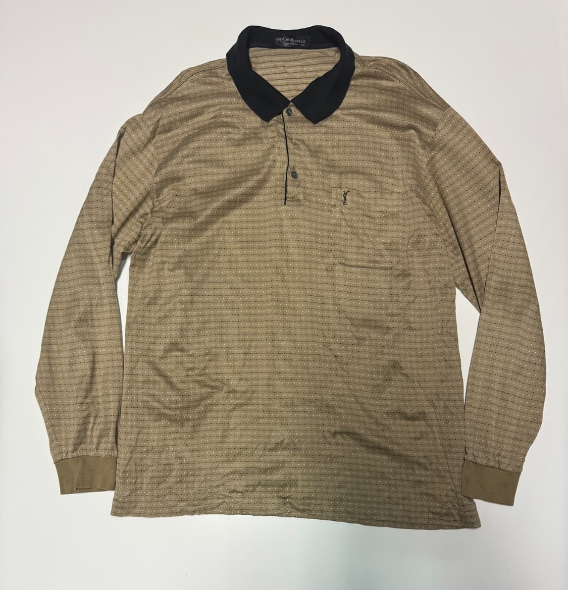 정품 입생로랑 뿌르옴므 코튼 긴팔 카라 티셔츠 XL 상품이미지1