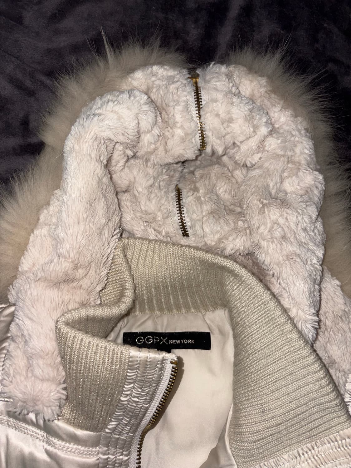 GGPX y2k깔 펑크 슬림핏 허리조절 스트링 유광 털숏 패쪼 상품이미지7