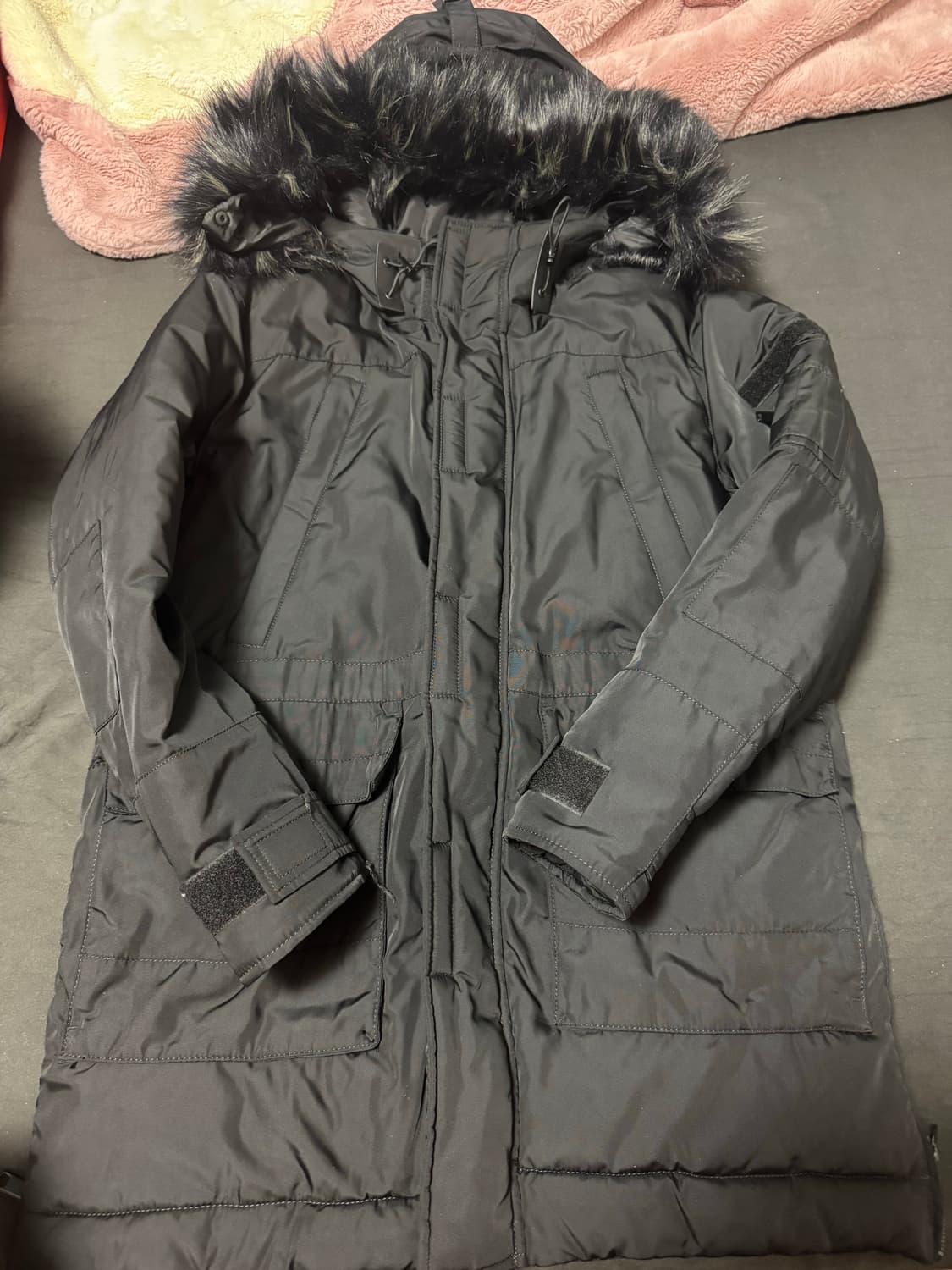 정품중고 자라 n3b 스타일 파카패딩자켓 블랙 M(실사이즈105정도) 상품이미지1