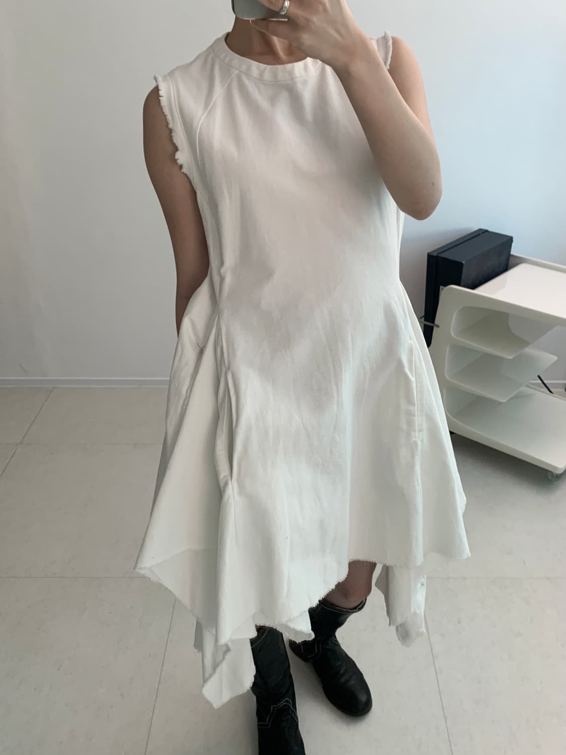 Cotton Slit Sleeveless Dress 상품이미지2