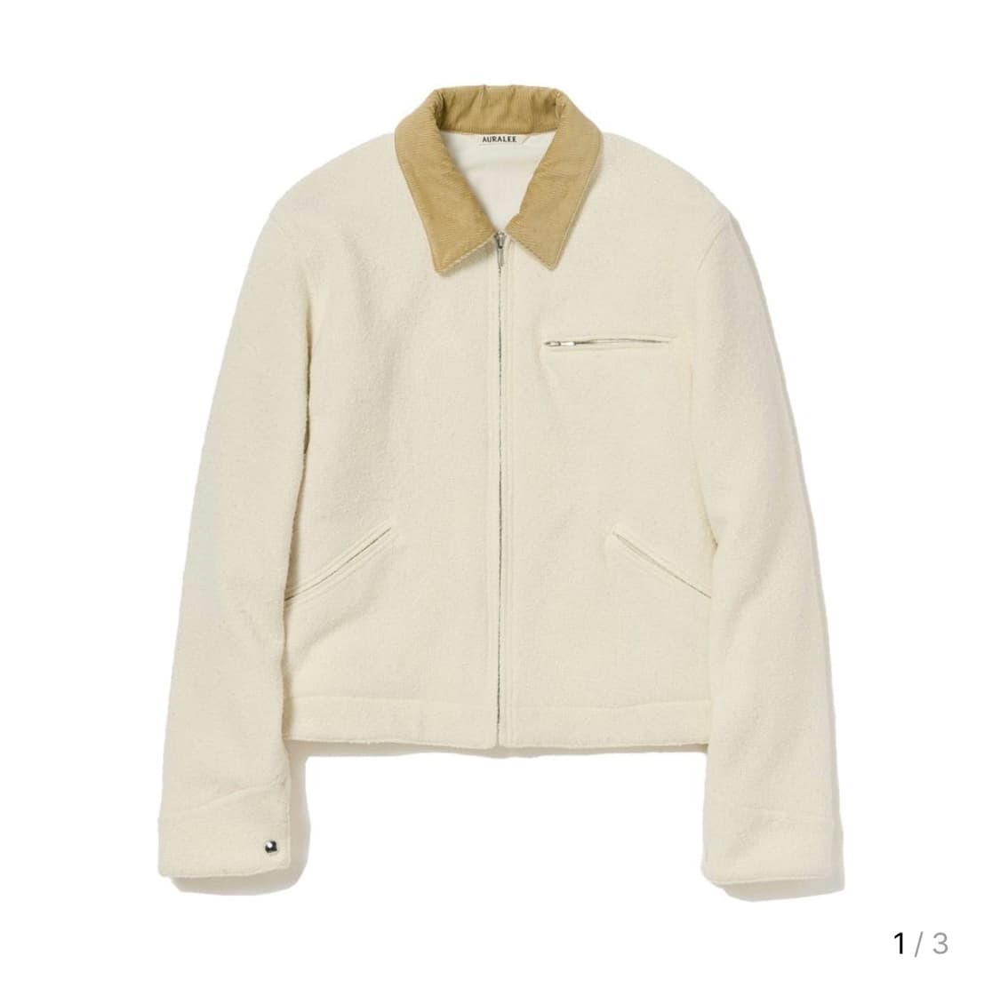 [M] AURALEE 오라리 홈스펀 트위드 블루종 아이보리 상품이미지1