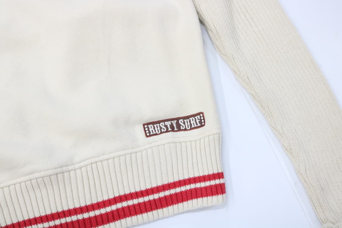 RUSTY 루스티 빈티지 니트 슬리브 하이넥 집업 자켓 (M-L) 상품이미지9