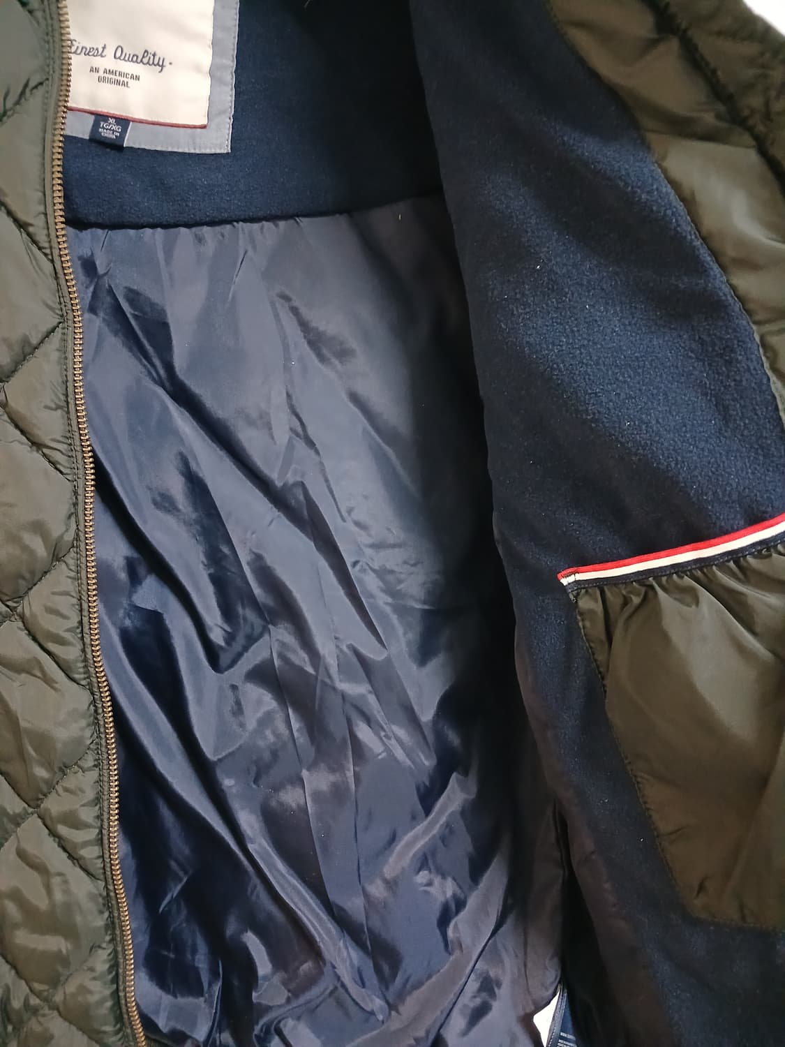 (XL,105)타미힐피거 퀼팅패딩 카키 상품이미지8