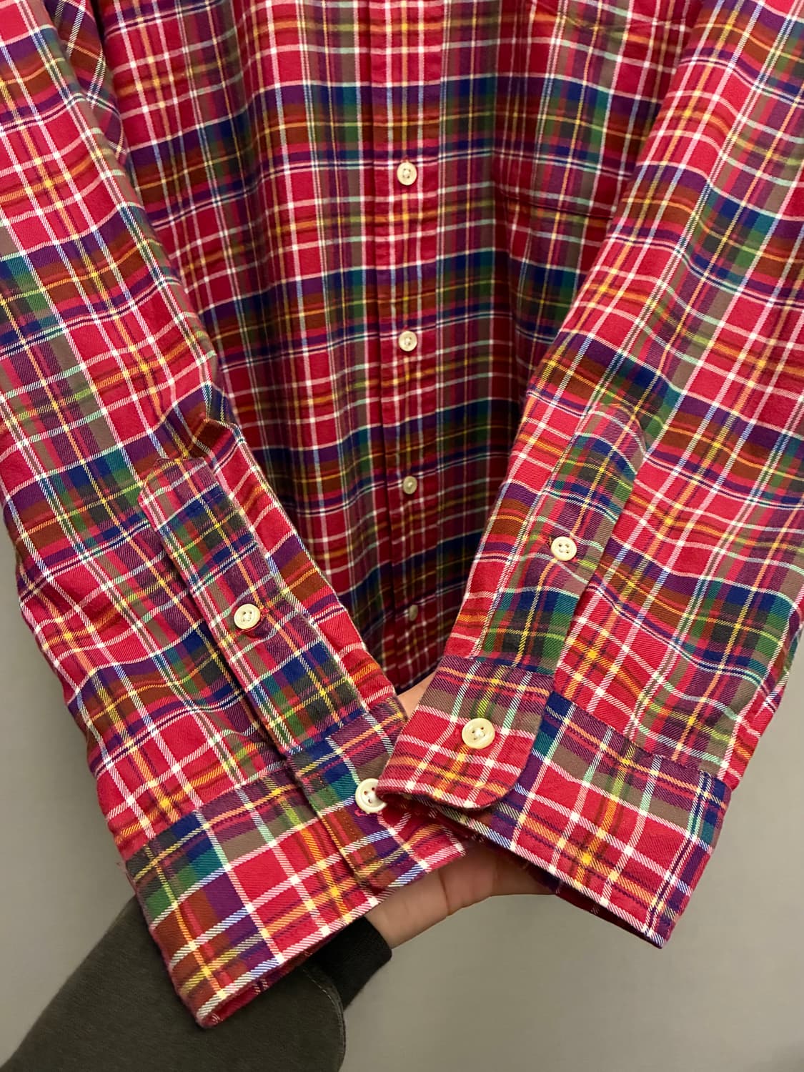 (M/100)POLO 폴로랄프로렌 마드라스 코튼 버튼다운 체크셔츠 상품이미지8