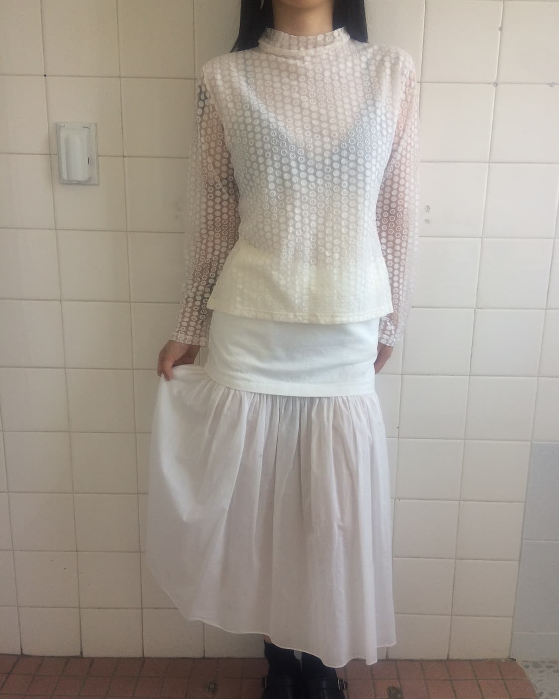 Layered point long skirt 상품이미지5