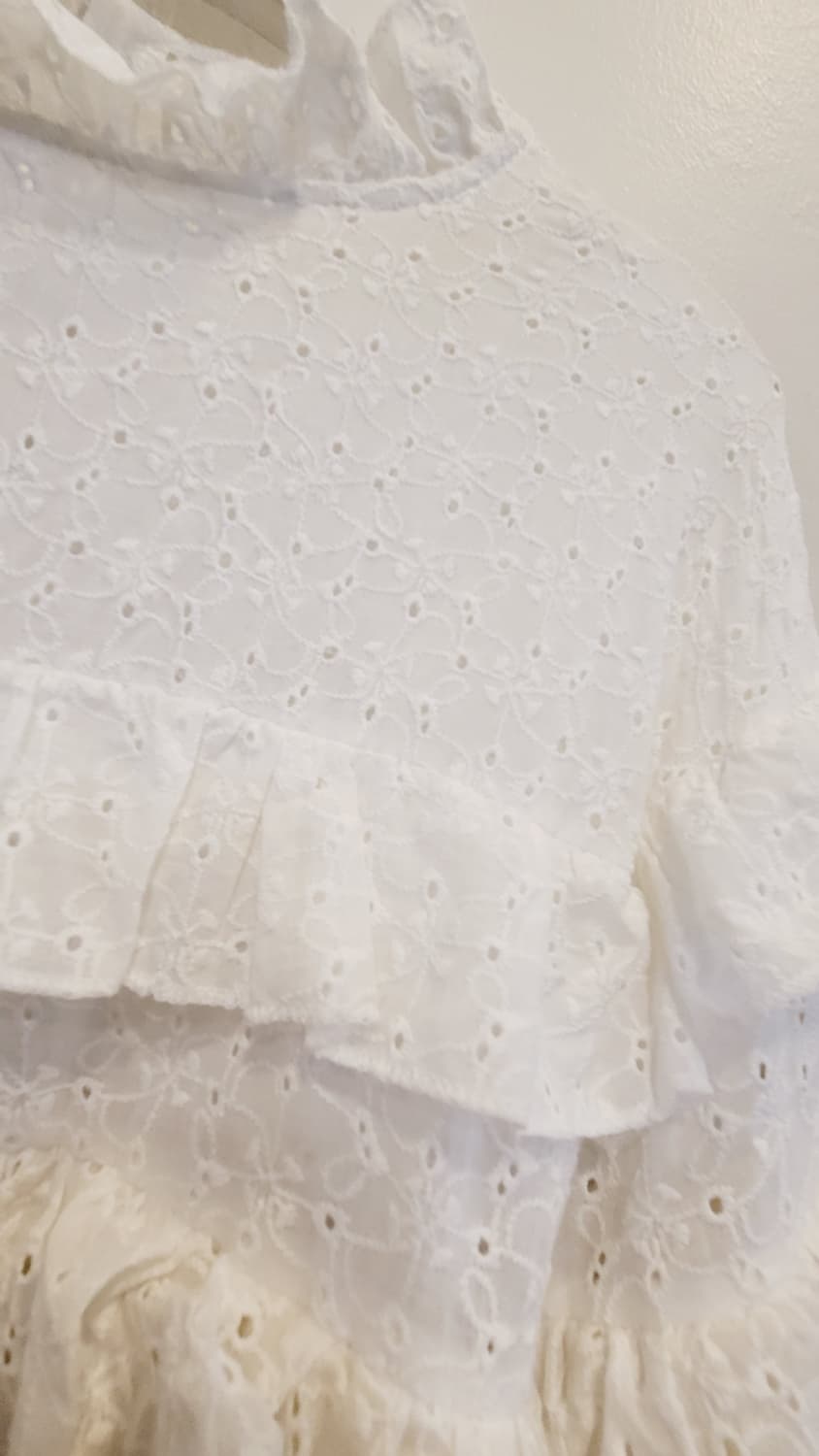 펀칭자수 레이스프릴 니트. 본딩 항아리 스커트 상품이미지5