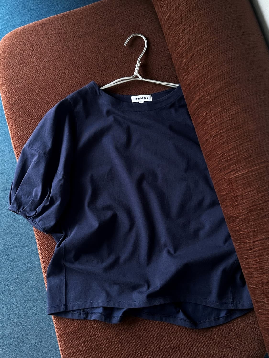 Cotton puff sleeve design pullover top 상품이미지1