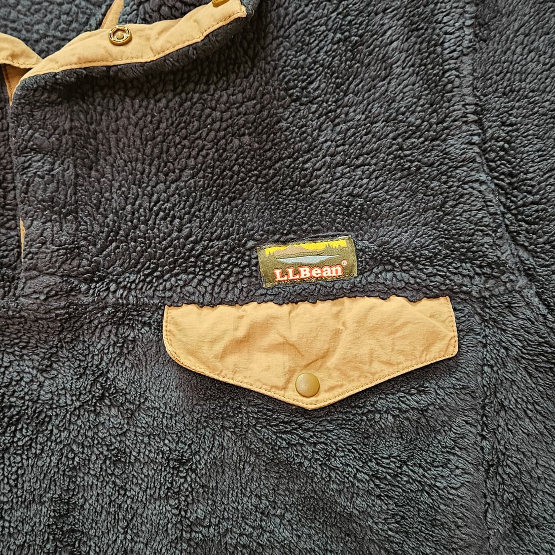 90s 엘엘빈 딥파일 신칠라 플리스 스냅티 상품이미지2