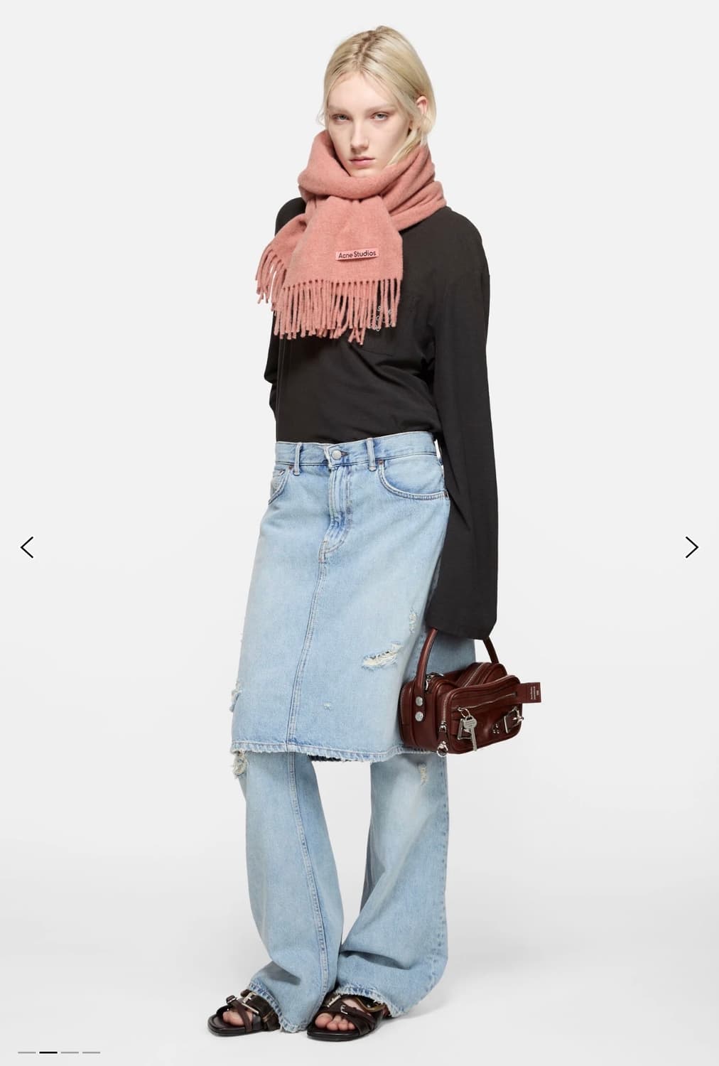 아크네 스튜디오 머플러 로즈 멜란지 상품이미지1