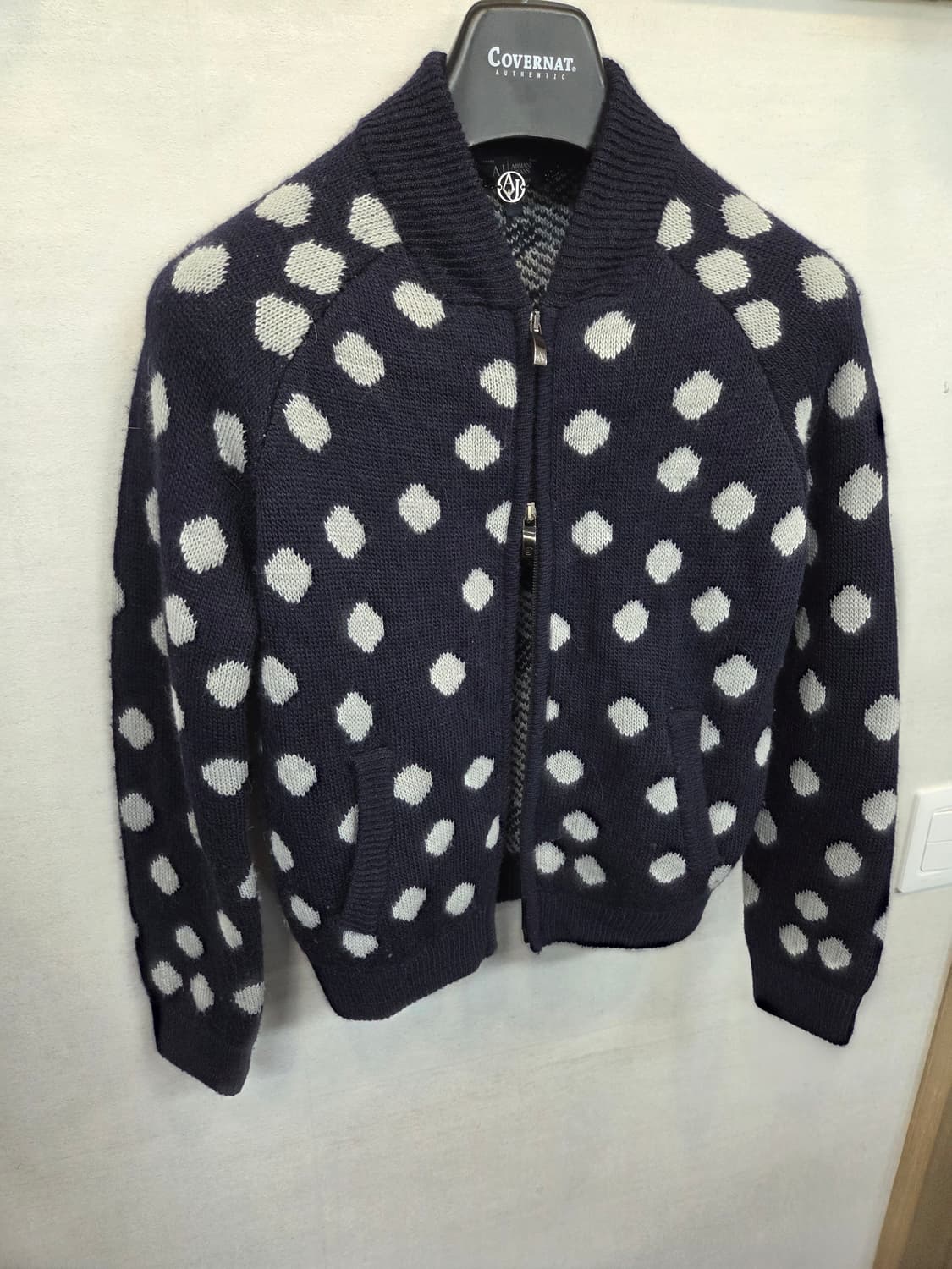 아르마니 진스 여성 도트 투웨이 니트자켓 55 66 대략 s 상품이미지6