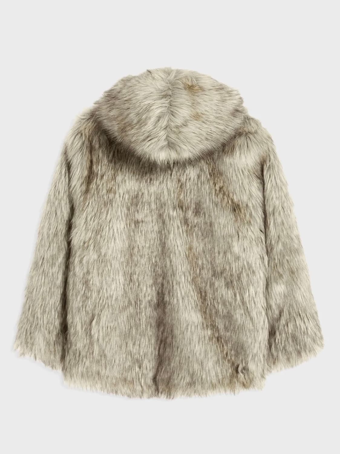 오픈와이와이 리버시블 후드 퍼 자켓 베이지 스몰(S) 상품이미지4