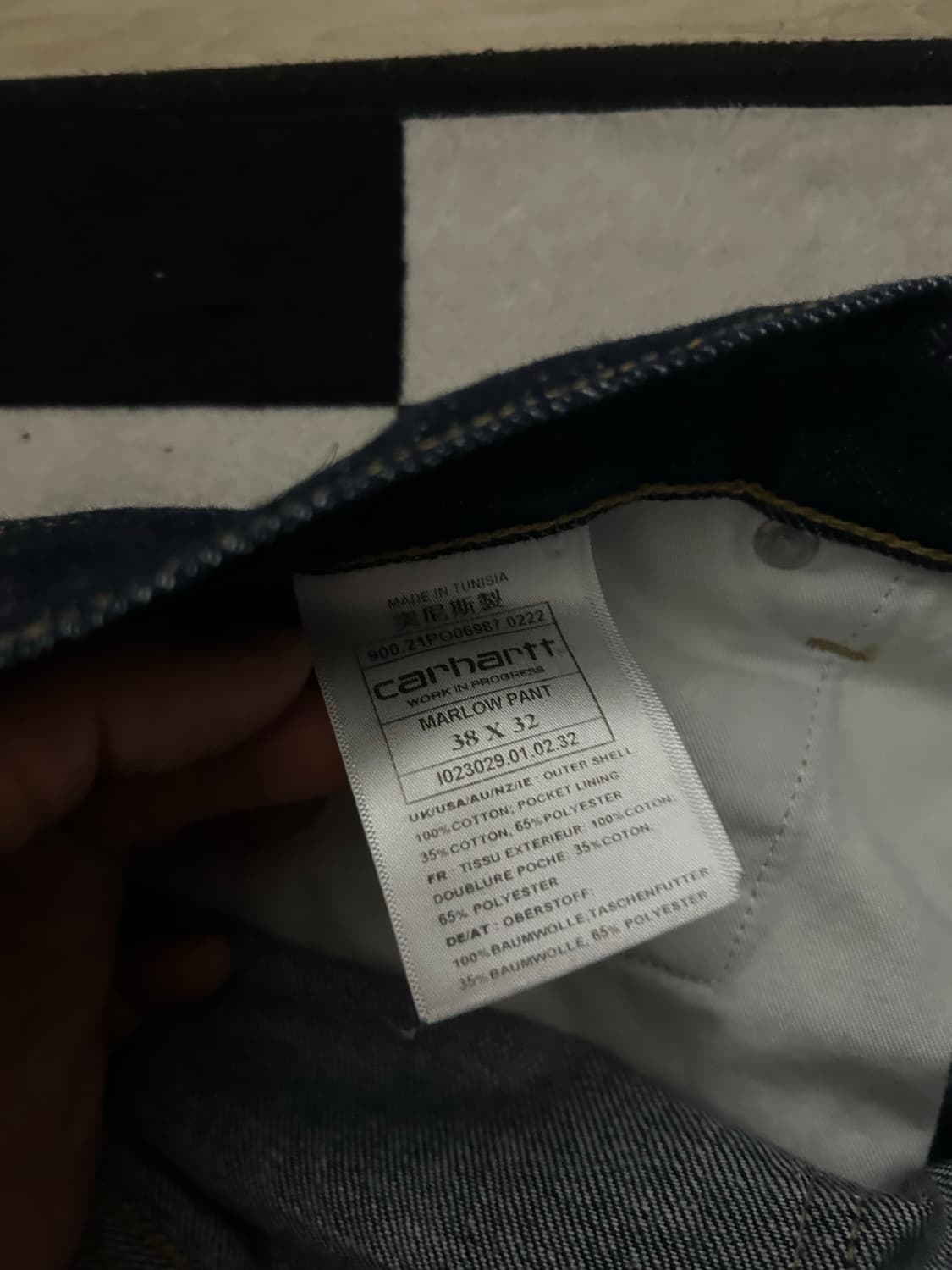 칼하트 wip 데님 팬츠 38x32 상품이미지3