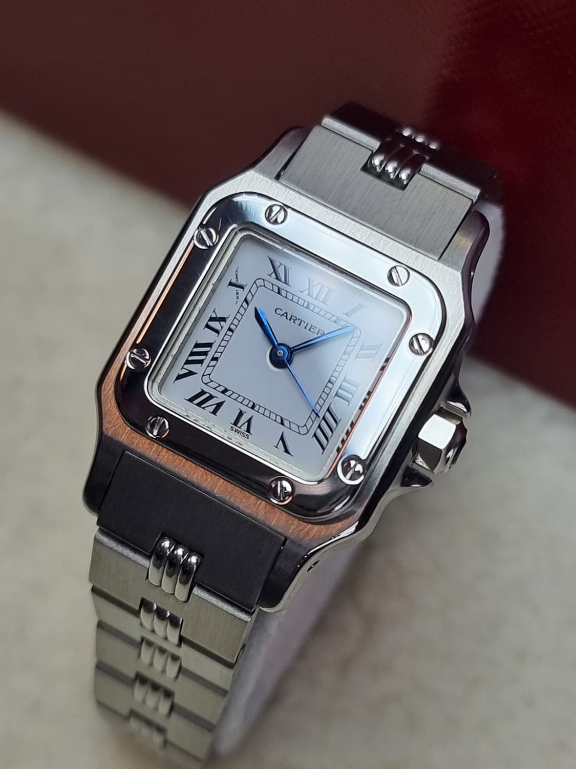 까르띠에 산토스 까레 스틸 스몰 S 오토메틱 여성시계 상품이미지2