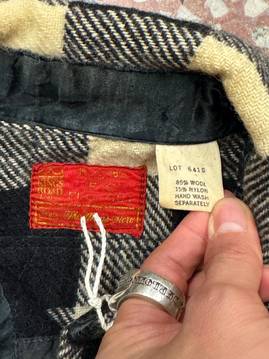 70s Sears Kings Road 울 플란넬 셔츠 (XL) 상품이미지5