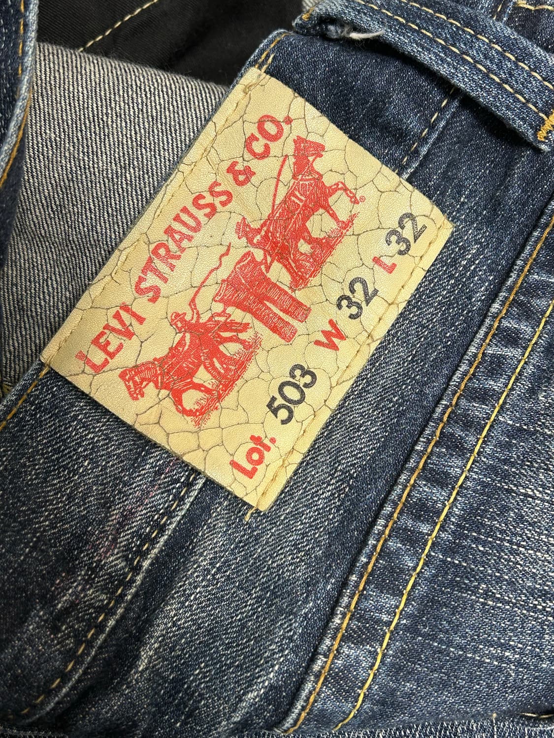 리바이스 503 재팬 블랙 워싱 데님팬츠 W32 L32 상품이미지3