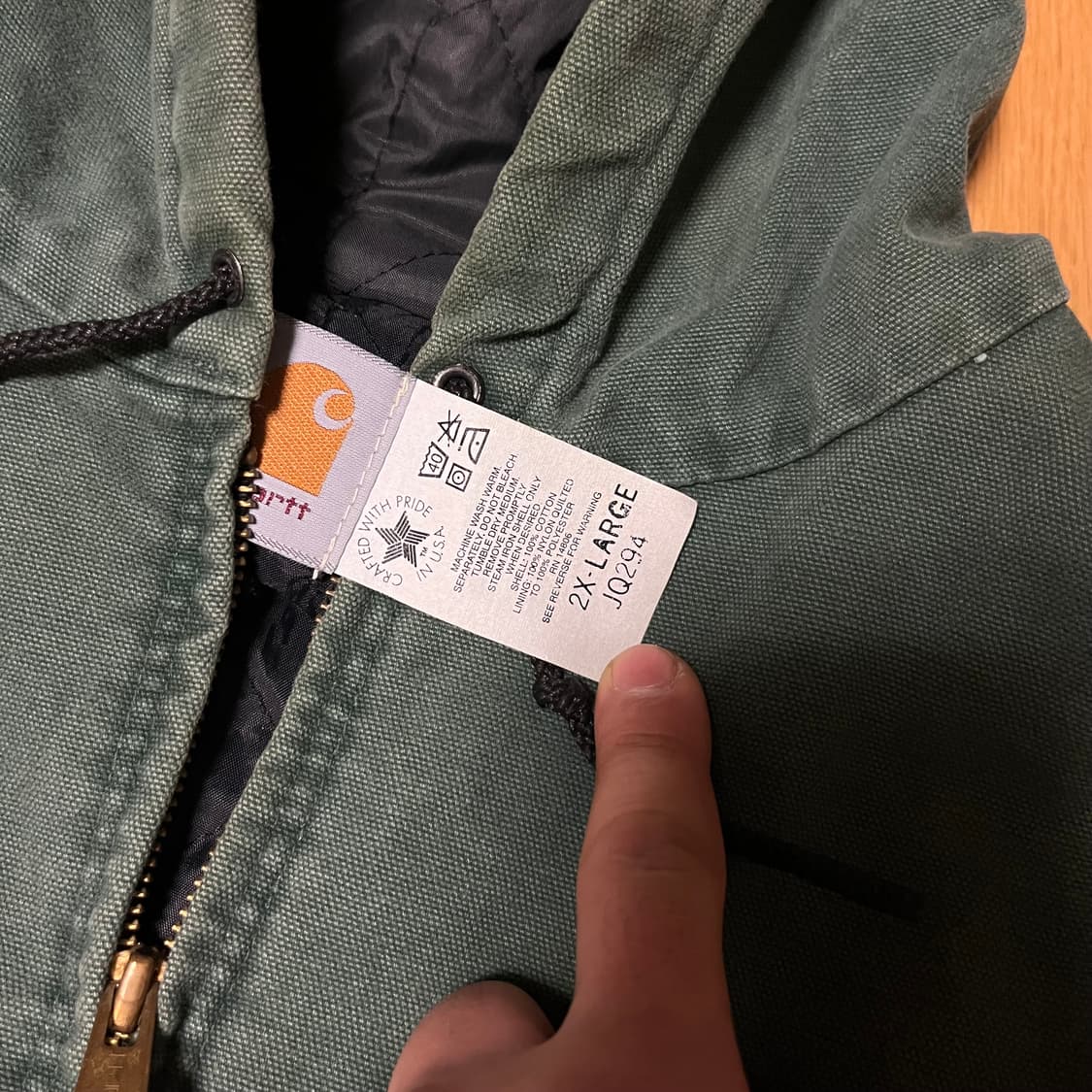 [XXL] 90s 빈티지 칼하트 액티브 자켓 JQ294 모스 상품이미지3
