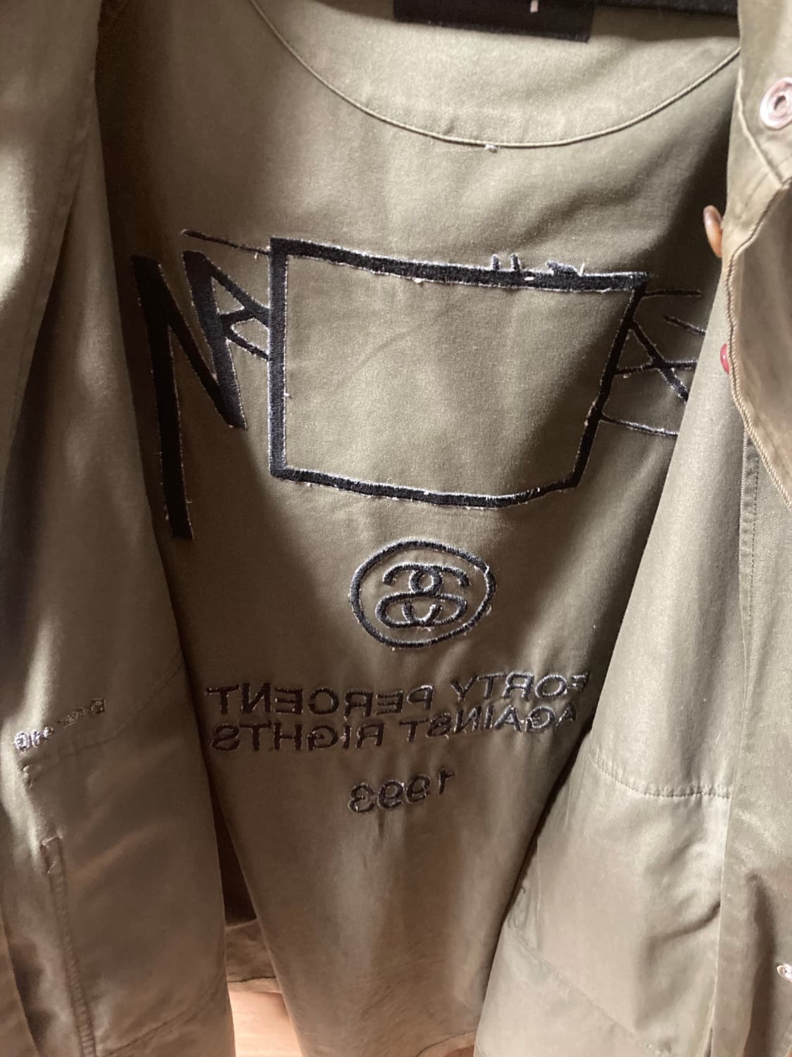 스투시 x FPAR 야상 hooded jacket L 카키  상품이미지5