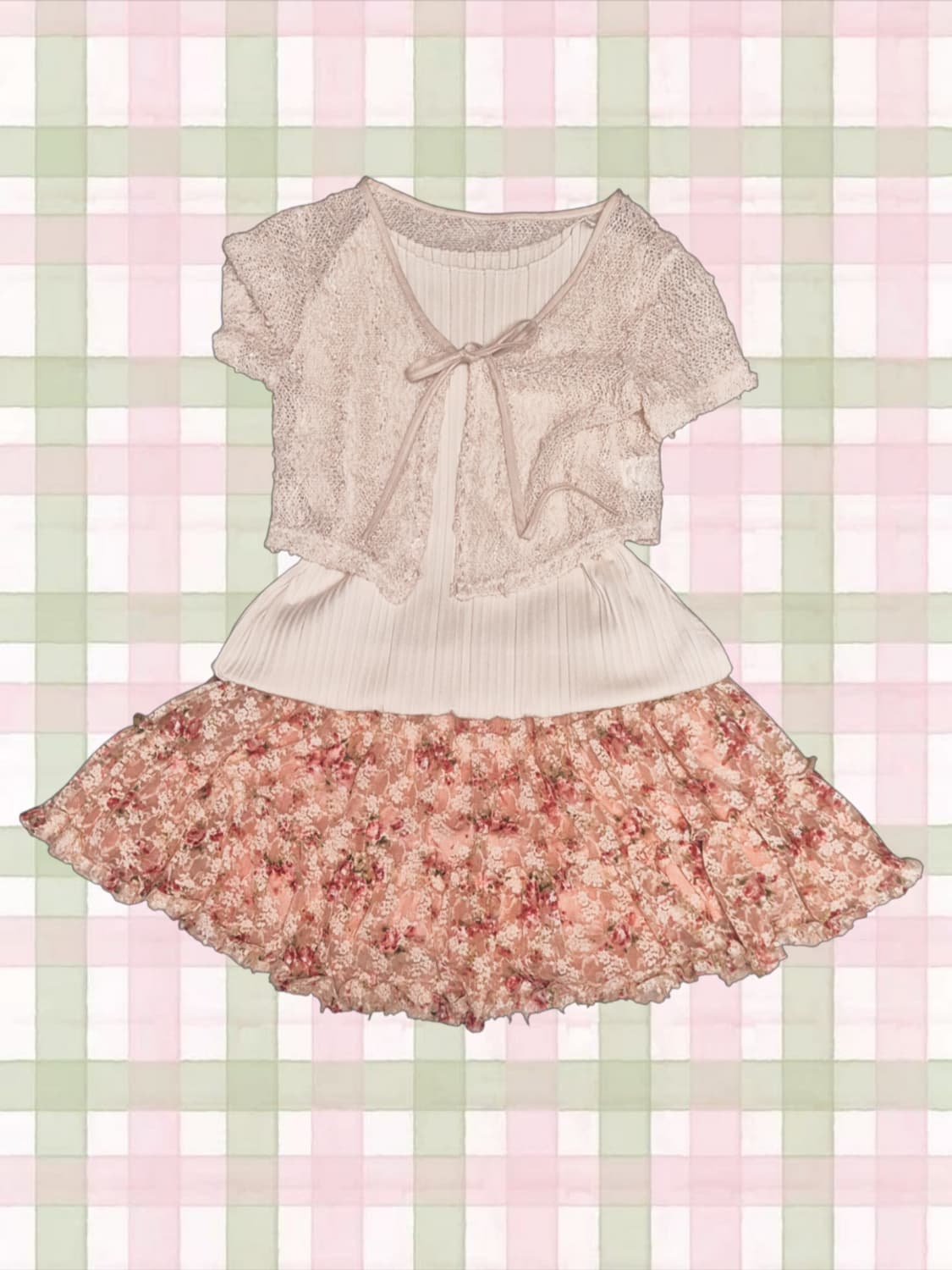 일브 빈티지 플라워 샤 스커트 셋업 상품이미지1