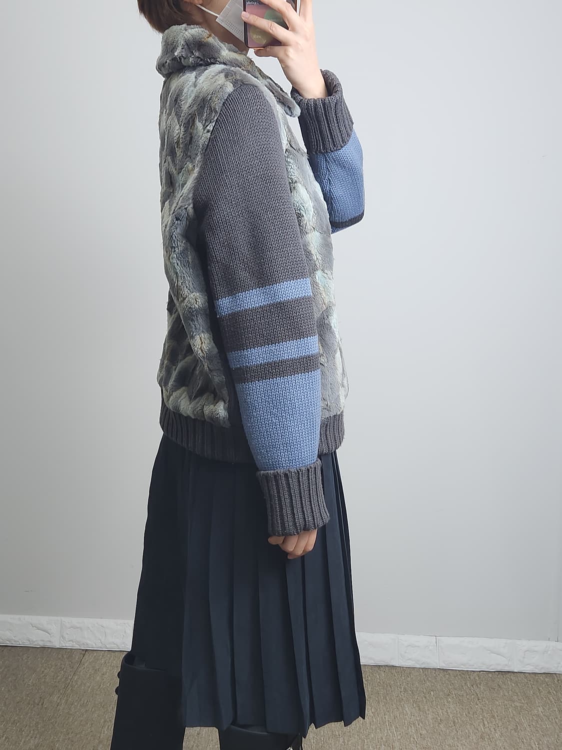 퍼•니트 집업 자켓 상품이미지3